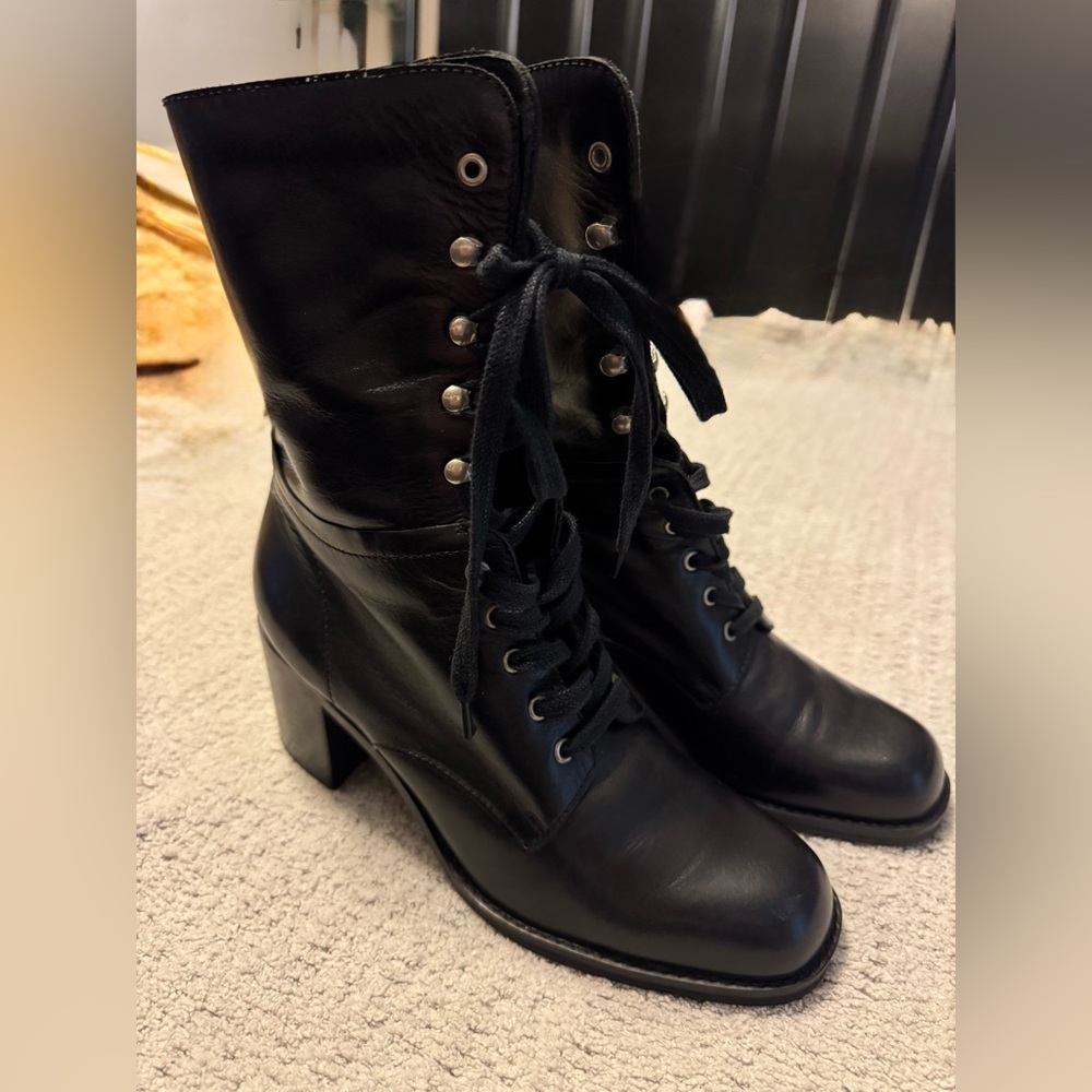 Nine West Black Combat & Moto Boots